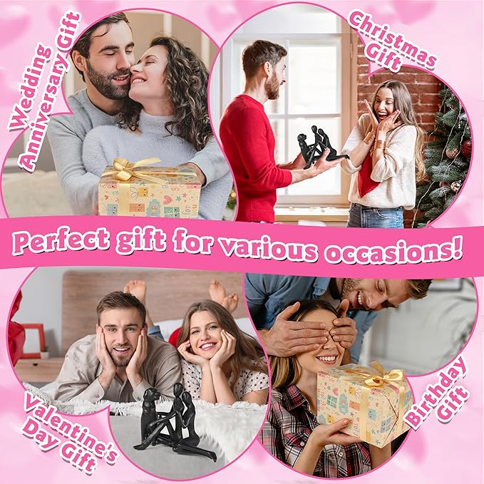 Kresecioo Sweet Couple & Dog Statue Cast Iron Sculpture Decor, Wedding Anniversary Love Gifts for Couple Women Men Wife Husband Her Him Girlfriend, Mothers Day for Wife Husband Birthday Gifts