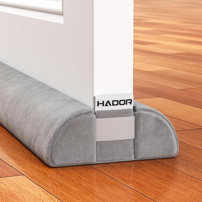 HADOR Door Draft Stopper for Bottom of Door, 36 Inch Under Draft Air Noise Light Blocker 30"- 36" Double Side Triangle Soundproof Sweep Filler Seal Gap up to 1.7" for Patio Sliding Door Guard, Grey