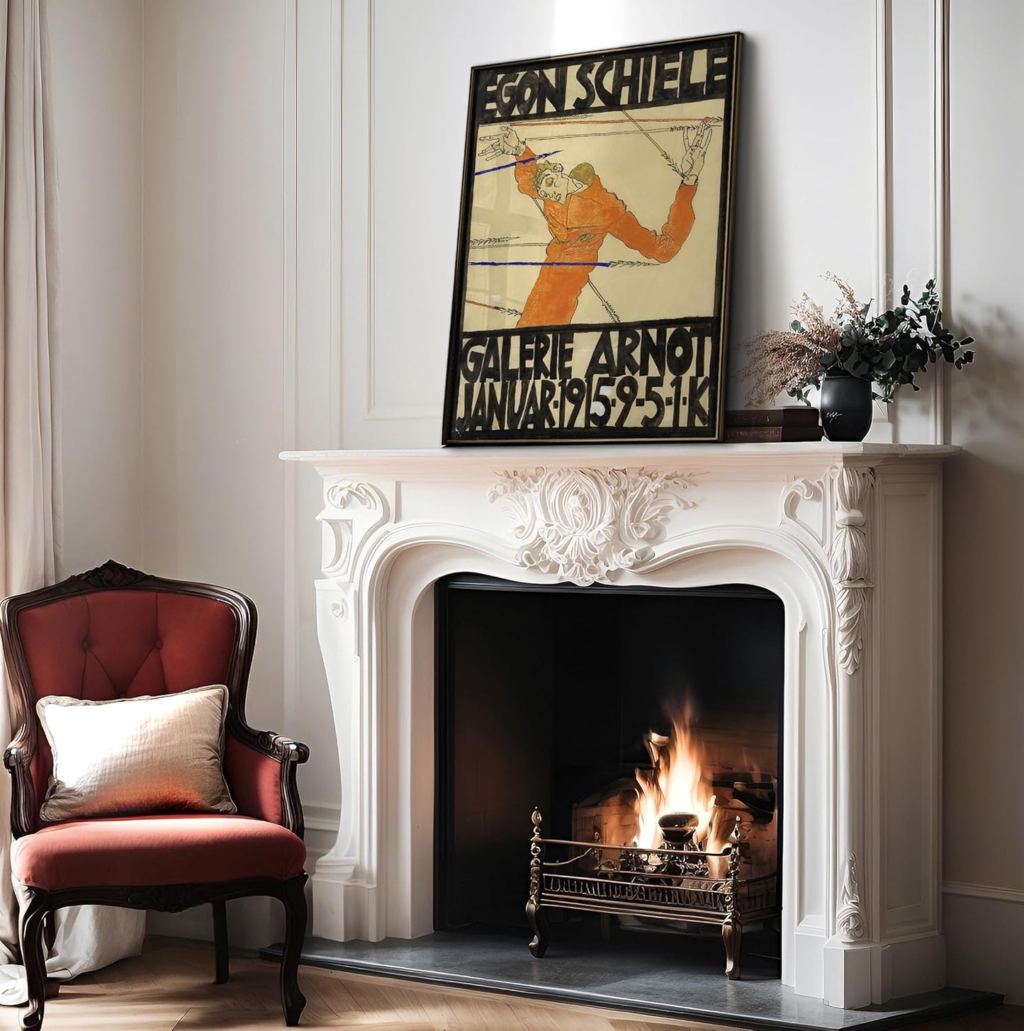 Poster Master Vintage Painting Poster - Retro Expressionism Print - Self Portrait as the Martyred St Sebastian - 16x20 UNFRAMED Wall Art - Gift for Artist, Friend - Wall Decor for Home, Office