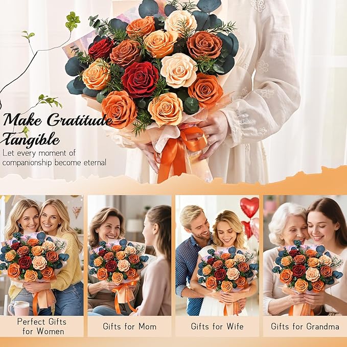 Flowers for Delivery Prime 12 Roses, Mothers Day Flowers for Mom, Mothers Day Gifts, Forever Roses Preserved Yellow Flower Bouquet Eternal Rose Birthday Gifts for Women Gf Gifts Wedding Anniversary