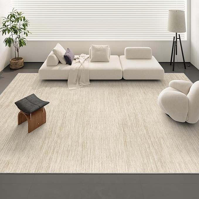 Valenrug Washable Rugs 7x9 - Non Slip 7x9 Area Rugs for Living Room, Stain Resistant Area Rugs for Bedroom, Foldable Machine Washable Area Rug(7'x9', Beige)