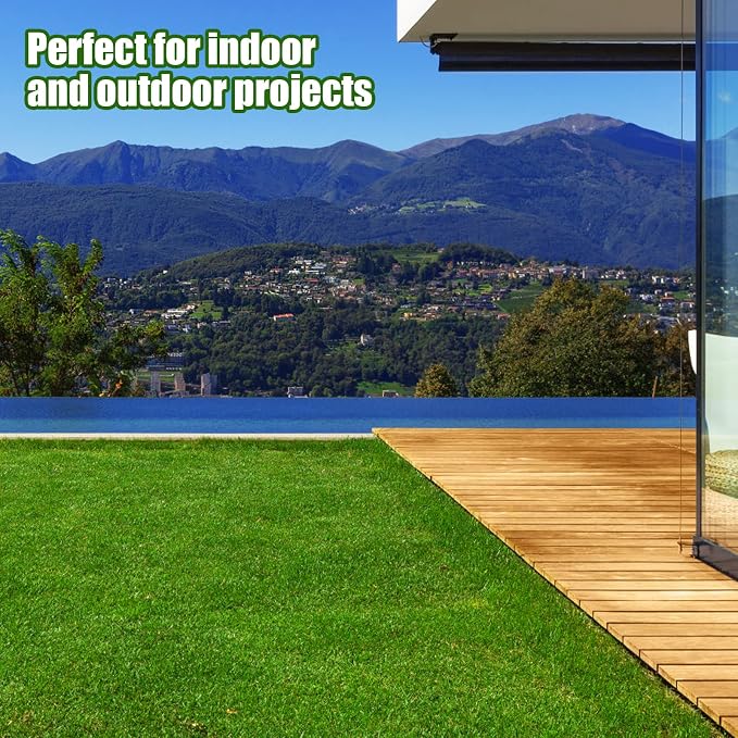 Heyroll Artificial Turf Grass Indoor Outdoor 4 ft x 6 ft, 0.8 inch Realistic Synthetic Fake Grass, Artificial Lawn Rug Dog Pets Mat, Turf Carpet for Patio Landscape Backyard, Custom Size