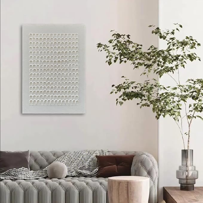 NANKAI Art Hand-Painted 40x28 inch White Texture Abstract Art Painting Modern Minimalist Oil Painting, Home Wall Decoration