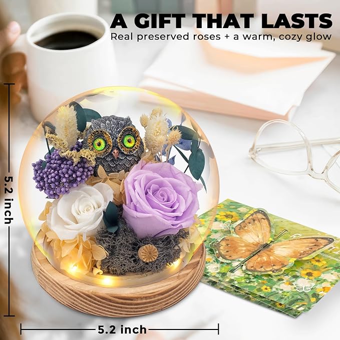 Flowers, Roses Gift - Preserved Flowers & Preserved Roses Gift for Women, Rose Arrangement that Lasts Forever – Birthday Gift for Women,Mother’s Day &Valentine, Flower for Delivery- Lavender
