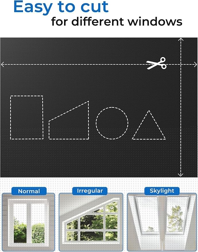 Sumobaby Blackout Curtains for Bedroom 96"x70"Portable Black Out Window Cover with Heat-Resistant Hook&Loop Tape,100% Blackout Shades No Drill Blinds for Windows DIY Cut Fit for Nursery,TV Room(Black)