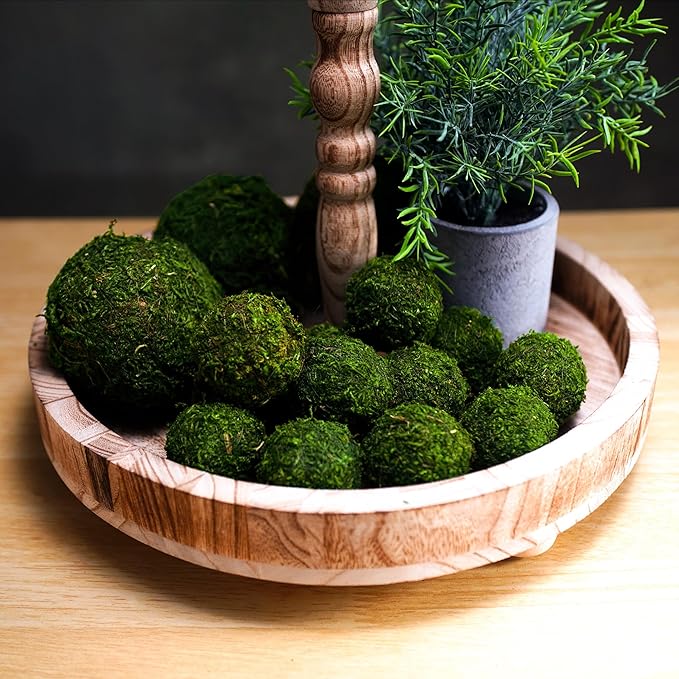 BYHER Natural Green Moss Decorative Ball,Handmade (2"-Set of 12)