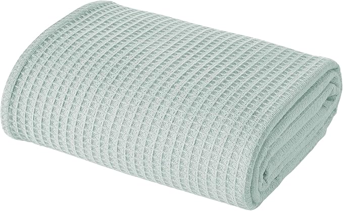 Modern Threads 100% Cotton Waffle Thermal Blanket, Pale Blue, King/California King