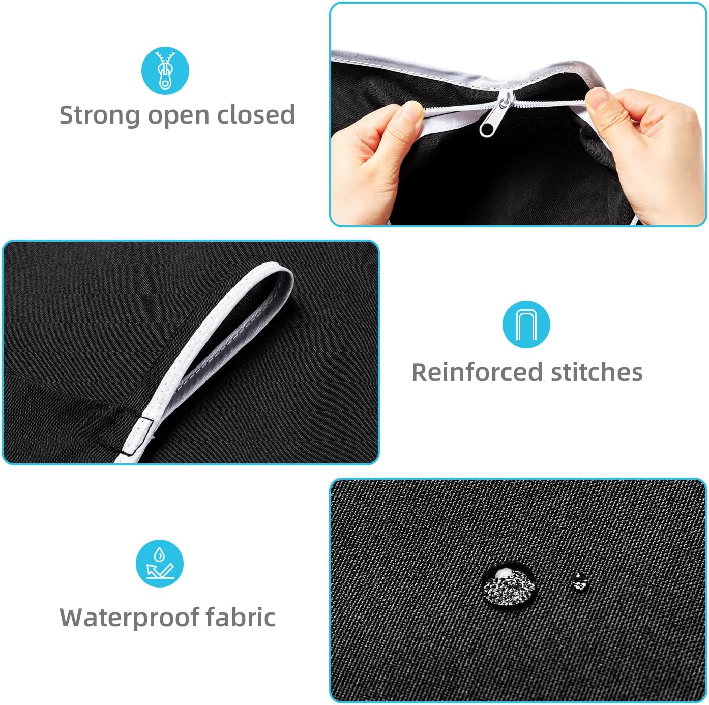 KEEPJOY 2 Pack Door Hanging Laundry Hamper, XL Hanging Bag with Large Opening and 2 Hooks for Whole Family - 36.5X22.5 inch - Black (2pack)