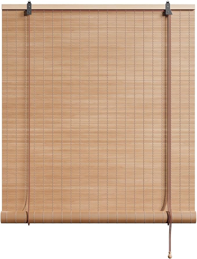 Yutianli Bamboo Blinds Roller Shades for Windows Bamboo Shades for Indoor and Outdoor Patio Style B 71" W x 63" H