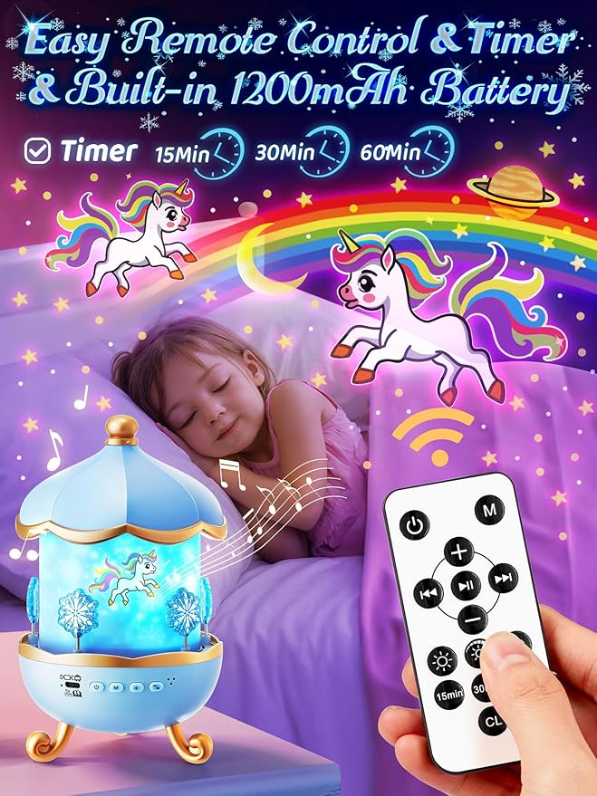 Frozen Toys, 15 Music+16 Films+315 Colors Night Light for Kids, 360°+Remote+Cordless Star Projector for Kids Night Light Projector, Princess Toys for Girls Room Decor, Princess Gifts Frozen Gifts