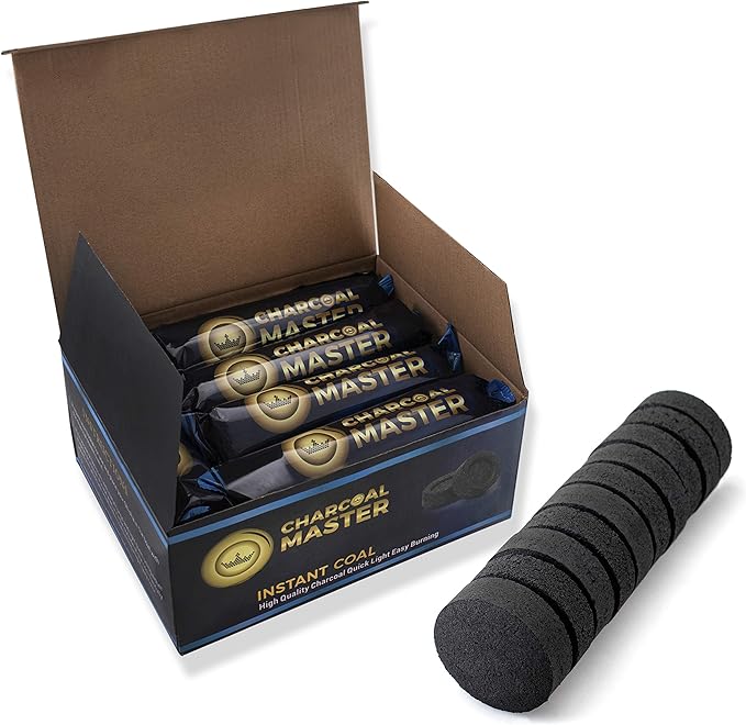 Quick Light Charcoal Tablets for Incense – 33mm Capsules – Charcoal Disk Lights – Instant Fire Coal Tablets – Set of 100 Charcoal Disks per Box