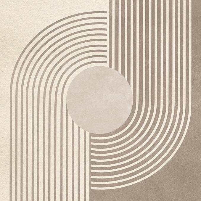 Large Framed Neutral Modern Wall Art for Living Room, 3 Piece Minimalist Boho Abstract Canvas Artwork for Walls, Mid Century Geometric Paintings Prints for Hallway Dining Room Wall Decor, 24x36 Inch