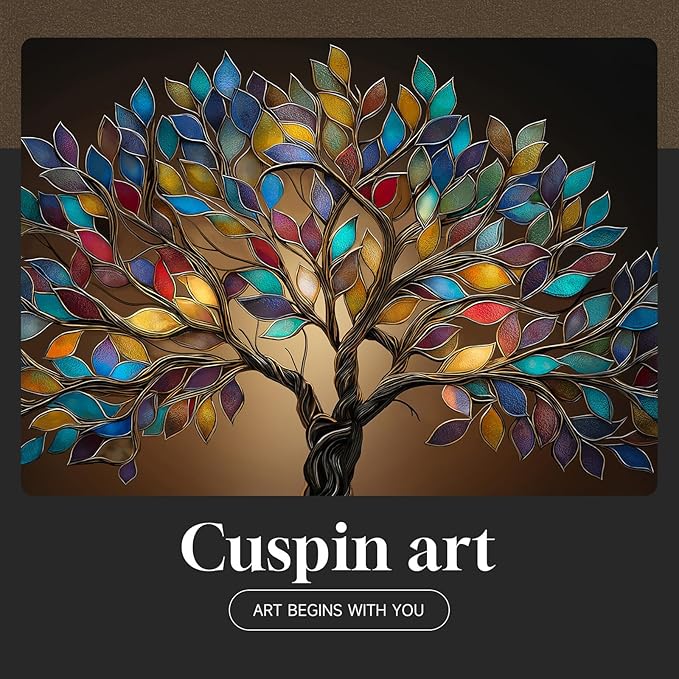 Large Framed Tree of Life Wall Art for Living Room, Modern Contemporary Tree Painting Prints Artwork for Walls, Dark Colorful Elegant Picture for Bedroom Kitchen Office Dining Room Wall Decor, 30x60