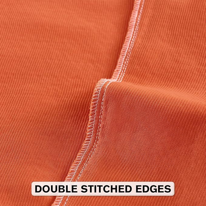 FUTEI Orange Chenille Throw Pillow Covers 18x18 Inch Set of 2,Soft Striped & Diamond Textured Cushion Cases,Modern Home Decor for Couch Living Room