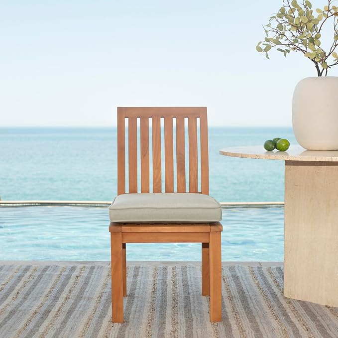 Arden 19 x 19 Luxury Foam Outdoor Double Welted Dining Seat Cushion, Made with PROFOAM, Performance Fabric, Rain-Proof, Fade Resistant, Heathered Taupe Woven Solid