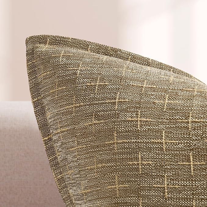 ZWJD Pillow Covers 18x18 Set of 2 Soft Polyester Textured Pillow Covers with Stylish Flange Edge Cozy Farmhouse Throw Pillows for Couch Bed Sofa Living Room