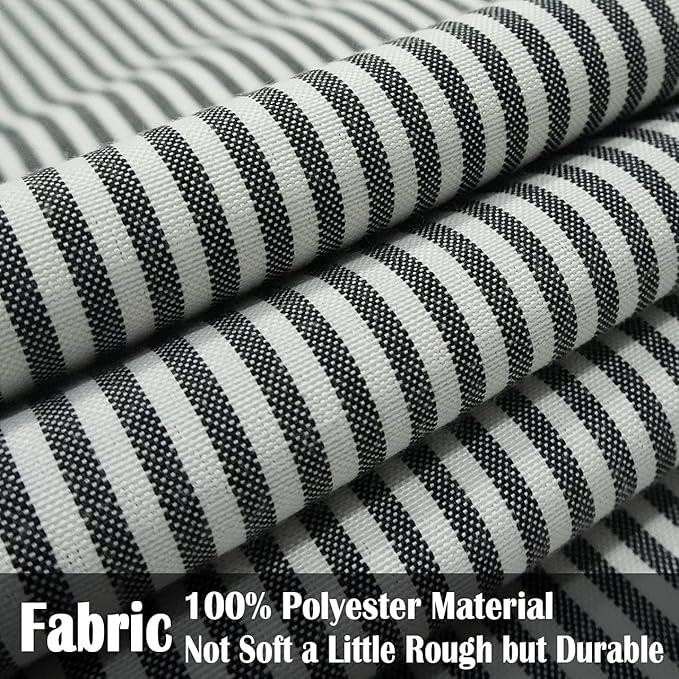 CARRIE HOME Black White Farmhouse Striped Pillow Covers 18x18 Set of 2 Black and White Farmhouse Decor Pillows for Sofa Bedroom and Chair