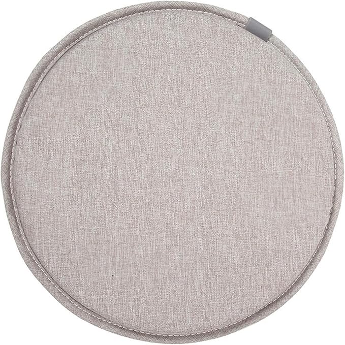 Round Seat Cushion with Ties Breathable Bar Stool Cushion Cover Tatami Cushion Pillow Kitchen, Home, Office Chair Cushion Cover (20 inch, Light Grey)