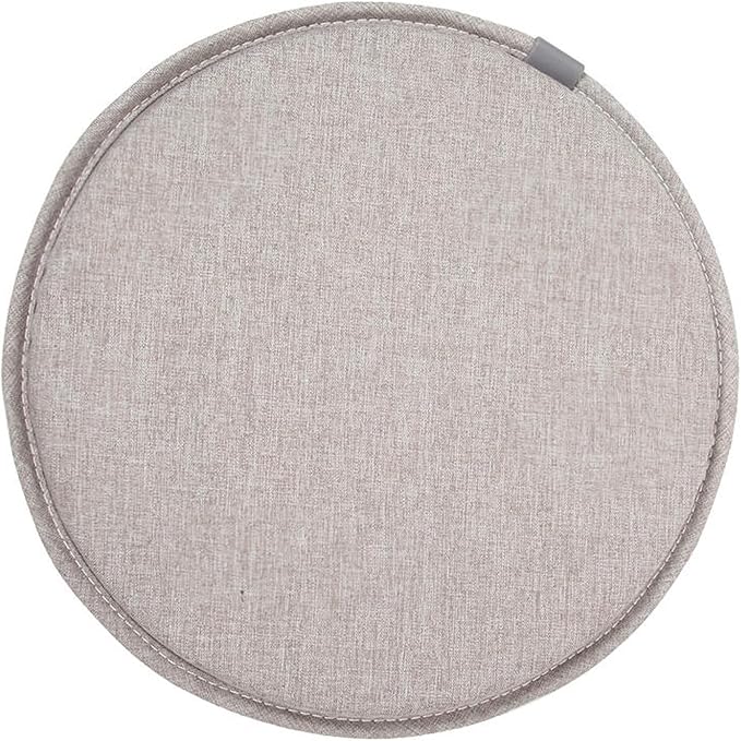 Round Seat Cushion with Ties Breathable Bar Stool Cushion Cover Tatami Pillow Kitchen, Home, Office Chair Cushion Cover (14 inch, Light Grey)