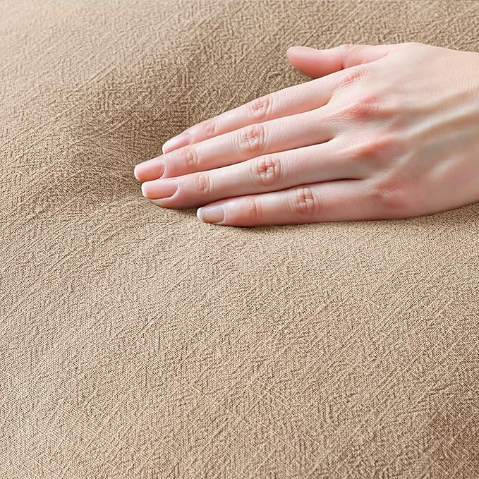 MIULEE Decorative Throw Pillow Covers Neutral Linen Fringe Throw Pillows Euro Shams Set of 2 Camel Boho Farmhouse Cushion Covers for Couch Sofa Bed Living Room Spring Home Decor 26x26 Inch
