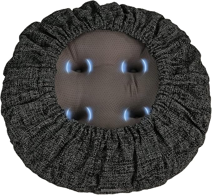 SINOSSO Modern Bar Stool Cushion Dia.13, Fashion Interweaving Design Anti-Skid Silicone Round Stool Seat Cushion Cover Padded (Black, M,1)