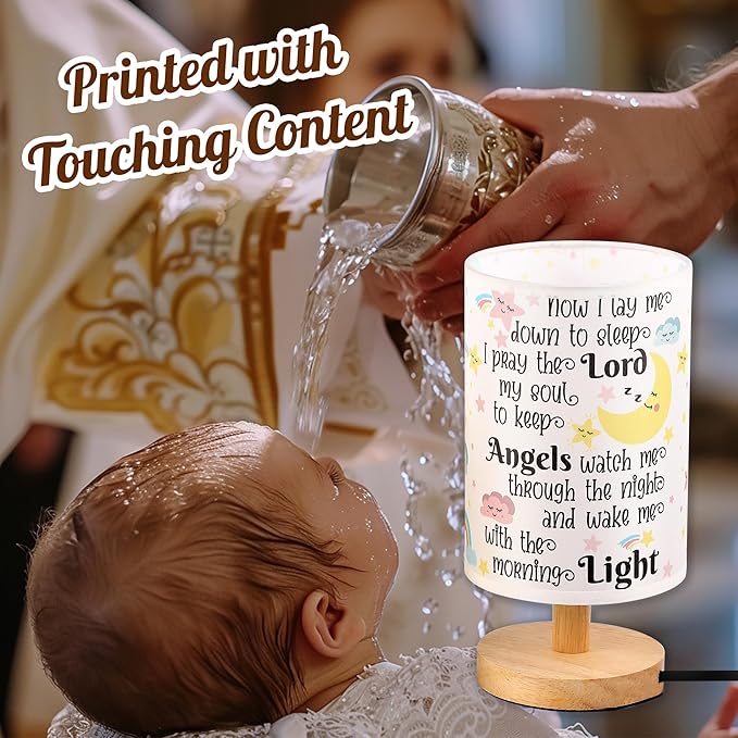 WSYEAR Baptism Gifts for Girl & Boy - Baby Christening Gifts, Nursery Decor Night Light - Now I Lay Me Down to Sleep