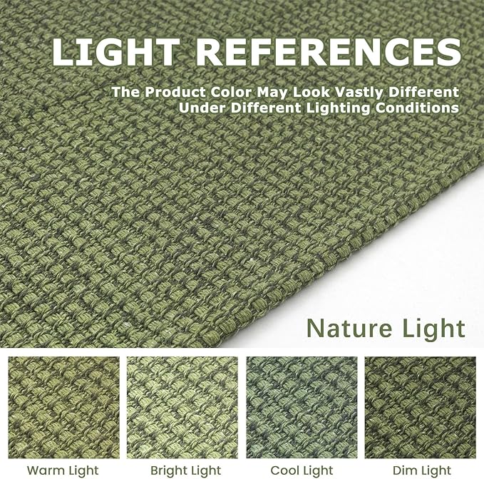 KOZYFLY Runners for Hallways 2x6 ft Washable Kitchen Runner Non Slip Rubber Backed Hall Runners Cotton Entryway Runner Rugs Floor Carpet for Indoor Backdoor Bedroom Kitchen, Bright Green/Earthy Green