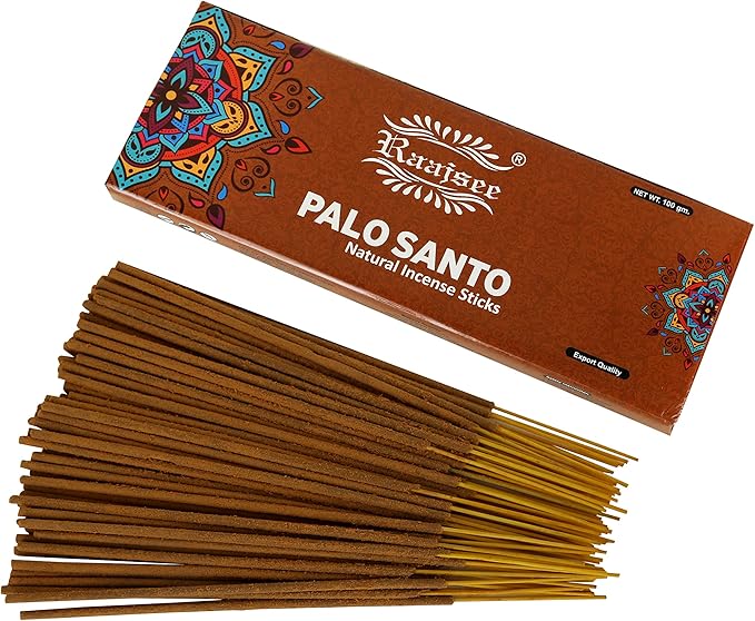 Raajsee Palo Santo Incense Sticks, Holy Wood Aroma for Energy Cleansing & Meditation Organic Non Toxic Clean Burning - Natural, Long-Lasting Incense – 100 gm Pack