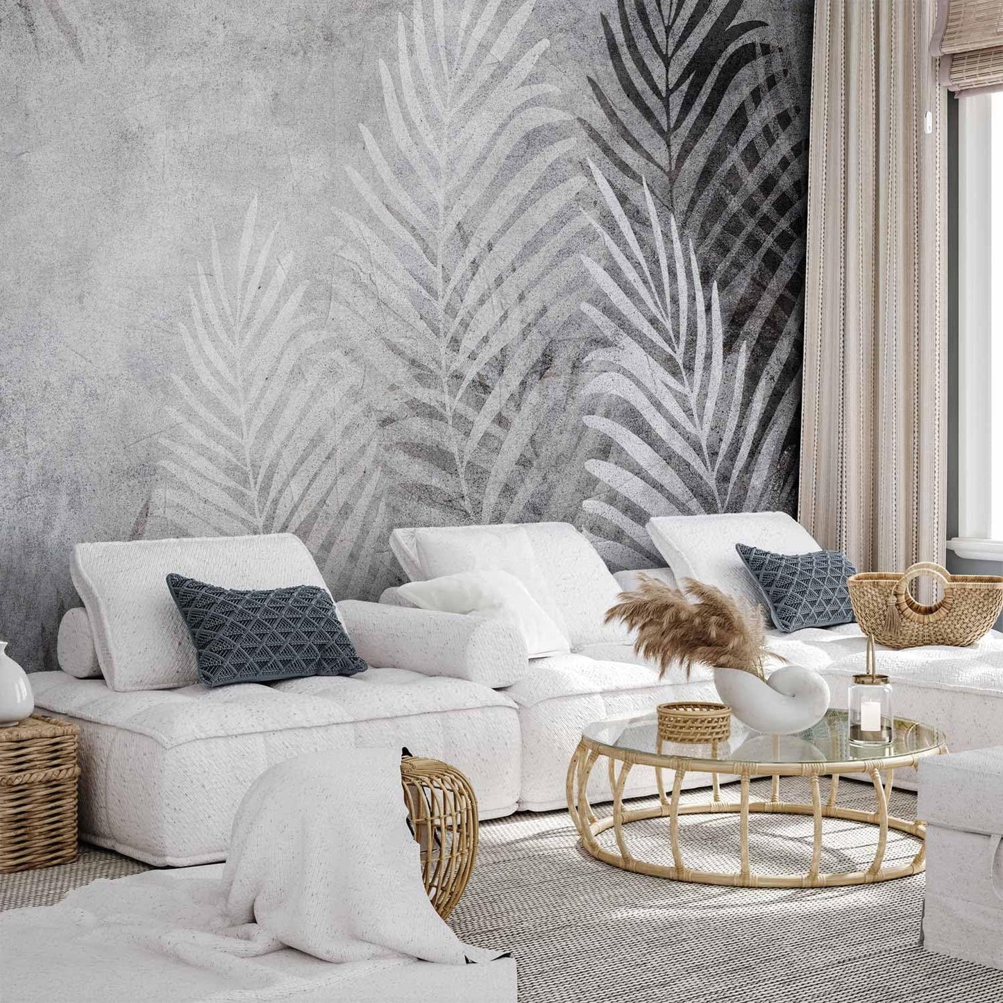 artgeist Wall Mural Leaves 154x110 in - XXL Peel and Stick Self-Adhesive Wallpaper Removable Large Sticker Foil Wall Decor Print Picture Image Design Palm Abstract Nature Botanical b-C-0855-a-a