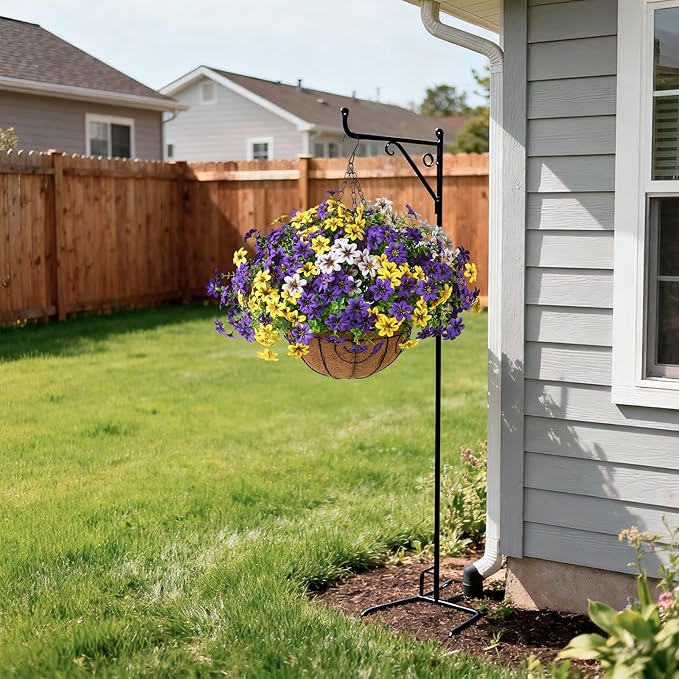 Homsunny Artificial Fake Flowers for Outdoor Spring Decoration, 12 Bundles Faux Plants Silk Daisy UV Resistant Realistic for Outside Porch Patio Balcony Planter Yard Garden Home Decor(Mixed 3)