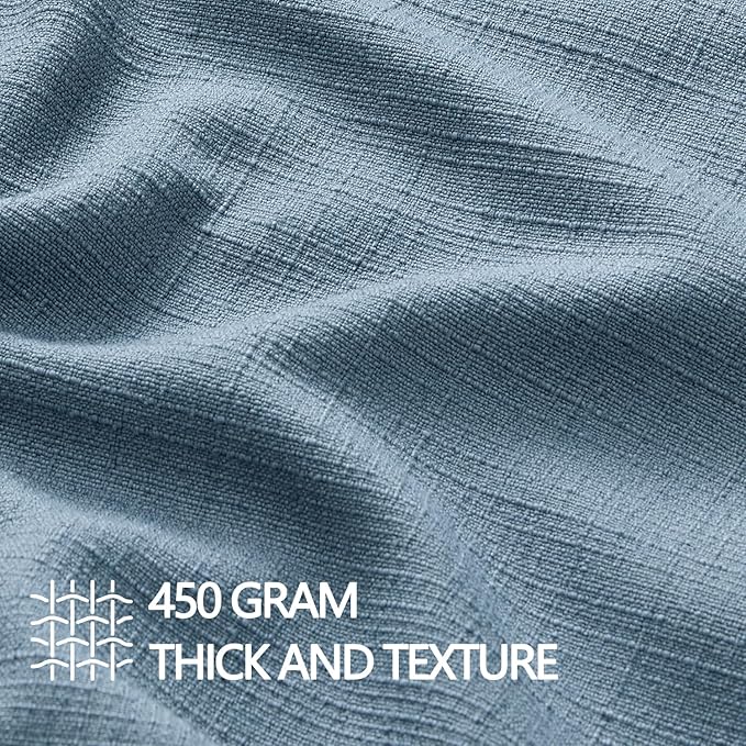 MIULEE Euro Sham Pillow Covers for Bed 24x24, 2 Pack Blue Thick & Textured Decorative Throw Pillow Covers, Neutral Linen Cushion Cases, Modern Farmhouse Home Decor, No Filling