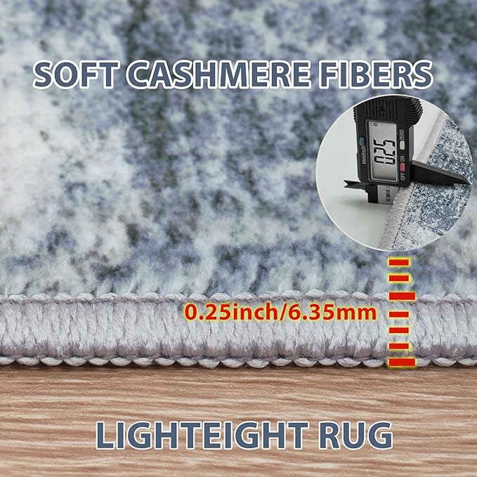 5x7 Area Rugs for Living Room Rug Washable: Abstract Tumble Large Rug for Dining Room Bedroom Carpet Non Slip 5 by 7 Indoor Modern Nursery Home Office Alfombras para Salas Modernas Blue Grey