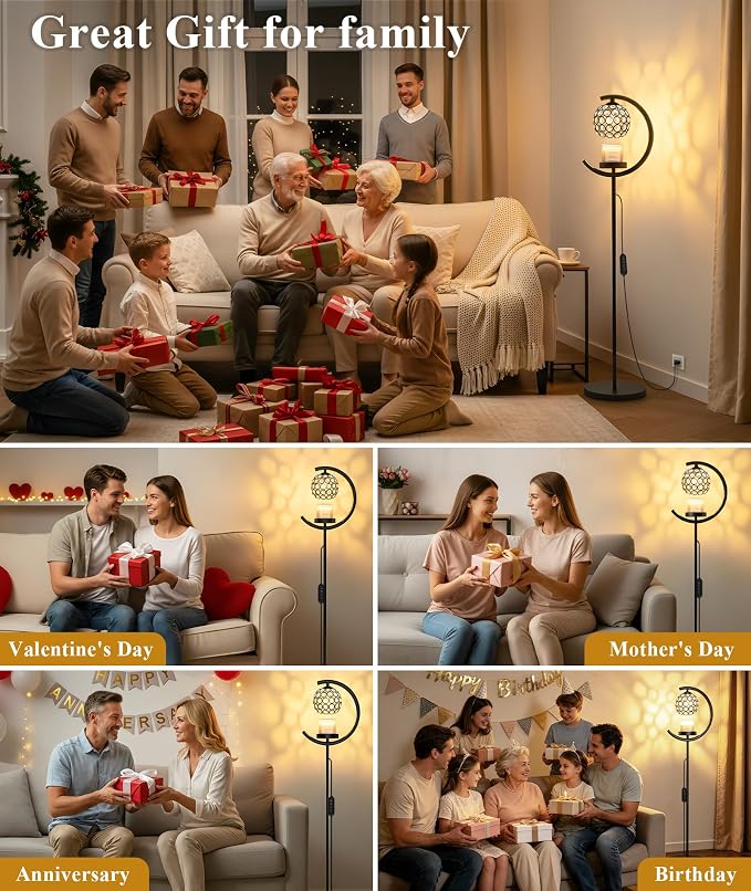seenlast Candle Warmer Floor Lamp with Timer and Dimmer, Birthday Gifts | Standing Electric Wax Melt Warmer for Home Decor, Living Room & Bedroom | Gift for Women, Mom, Grandma, Sister