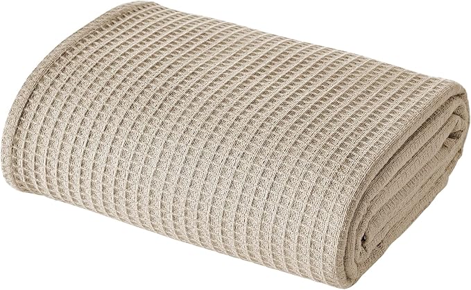 Modern Threads 100% Cotton Waffle Thermal Blanket, Taupe, King/California King