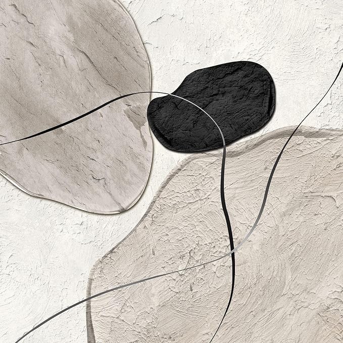 Framed Black and White Abstract Wall Art for Living Room, Large 3 Piece Neutral Minimalist Canvas Artworks, Modern Painting Prints for Dining Room Hallway Home Office Wall Decor, 24x36 In