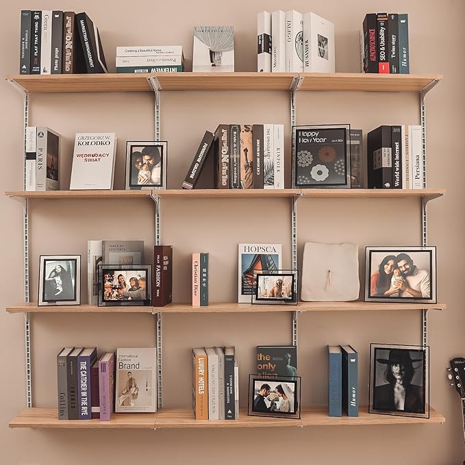 IZIDDO 4x6 Picture Frames Set of 4, Black Glass Photo Frame,for Wall Mount or Tabletop Standing, Gift Picture Frame, Horizontally or Vertically (4x6, Black or Sparkling silver Randomly)