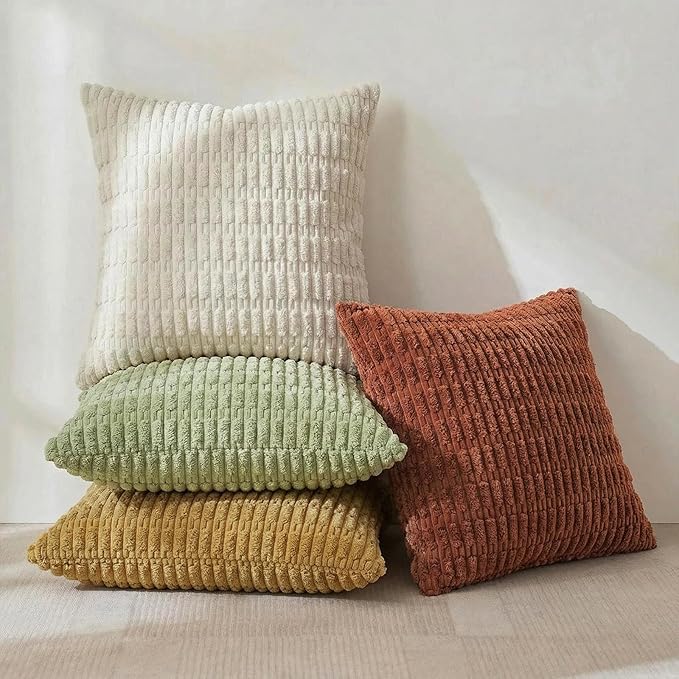 Fancy Homi 4 Packs Decorative Throw Pillow Covers for Living Room Couch Bed, Modern Farmhouse Boho Home Décor Accent Cushion Case, 12" x 12" (Pack of 4), Fall