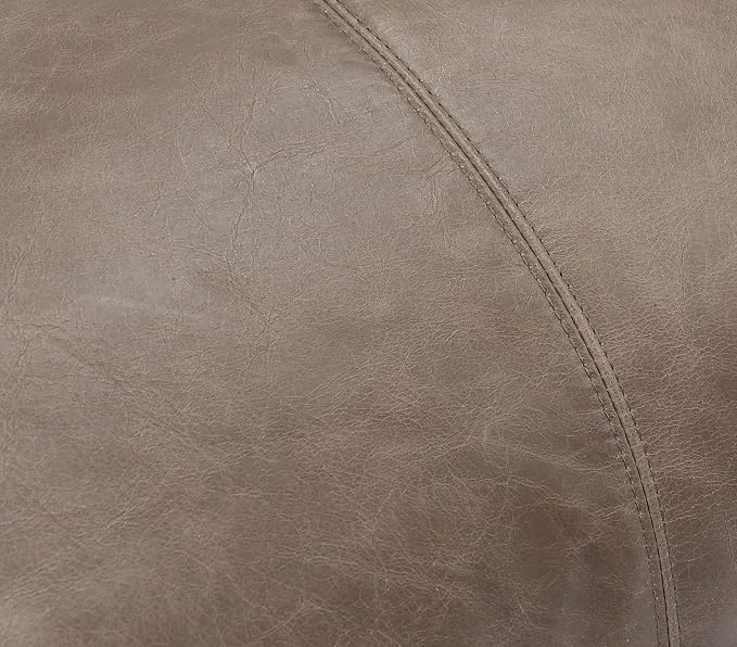 Genuine Leather Pillow Cover Case for Lumbar Throw Couch Pillows - Modern Farmhouse Decorative Sofa Thick & Soft Cushion Covers (Taupe, 12" x 20")