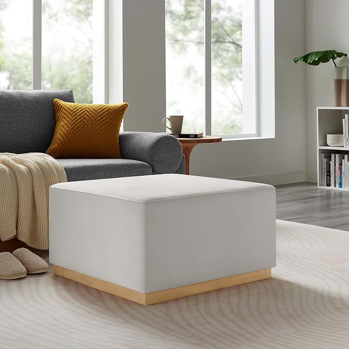 Modway Large 28" Square Performance Velvet Upholstered Upholstered Ottoman