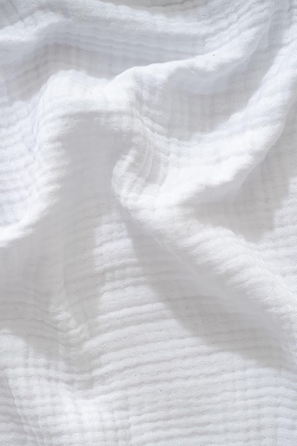 Muslin Blanket - Pure 100% Turkish Cotton Airy Soft Light Versatile Gauze Throw Blanket for Bed, Couch, Sofa (White, King Size (95" x 110" inch))