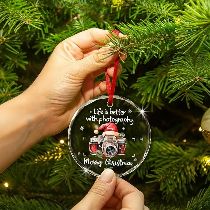 Photography Ornament – Camera Christmas Ornament, Photography Christmas Ornament, Camera Ornaments for Christmas Tree, Gifts for Photography Enthusiast, Camera Christmas Tree Ornament
