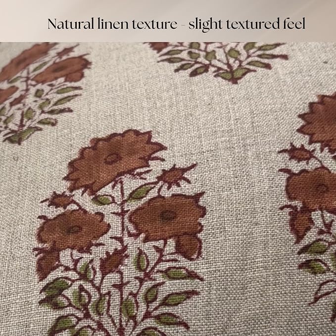 Linen Throw Pillow Covers 20x20 inch sage Terracotta Beige Decorative Pillow Covers for Living Room, Bedroom Farmhouse Decor