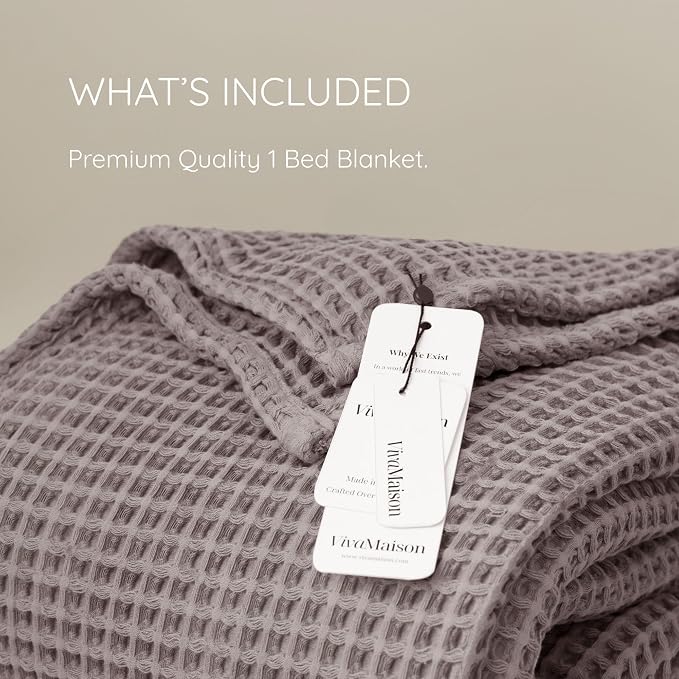 Premium Waffle Throw Blanket Twin Size Gray - Luxury, Pure 100% Turkish Cotton, Light and Airy Waffle Weave All-Season Quilt - Luxury Decorative Bedspread (Gray, Twin 63" x 91" Inch)
