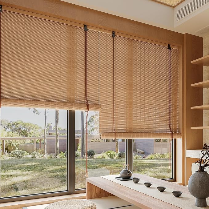 Yutianli Bamboo Blinds Roller Shades for Windows Bamboo Shades for Indoor and Outdoor Patio Style B 32" W x 83" H