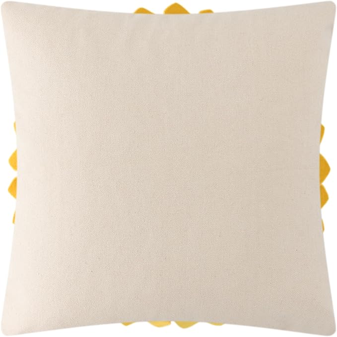 OiseauVoler 3D Sunflowers Handmade Throw Pillow Covers Decorative Pillowcases Cushion Covers for Bed Living Room Farmhouse Decor Yellow 18x18 Inches