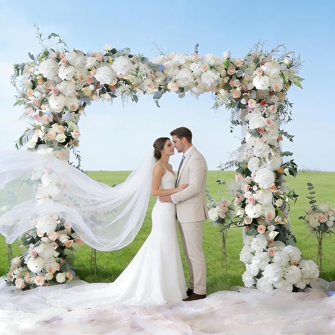 AVIVIHO 305Pcs Fake Flowers White Hydrangea Artificial Flowers Bulk (Not Squished, No Steaming Need) Ivory Silk Flowers with Stems for Party Wedding Home Table Centerpieces Baby Shower Decor