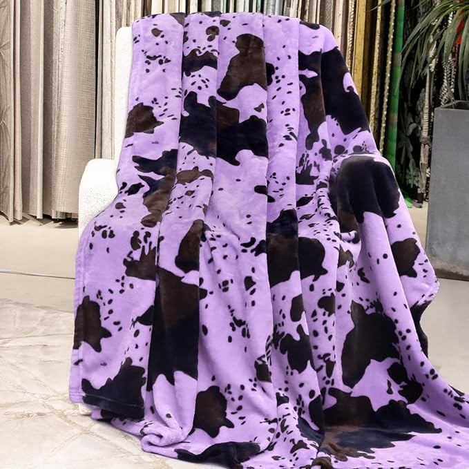 Purple Throw Blanket for Women, Purple Birthday Gifts for Women Mom Wife Her Girls, Ultra Soft Fuzzy Fleece Cozy Blankets for Teen Girls Home Room Decor, 50x60 Inches