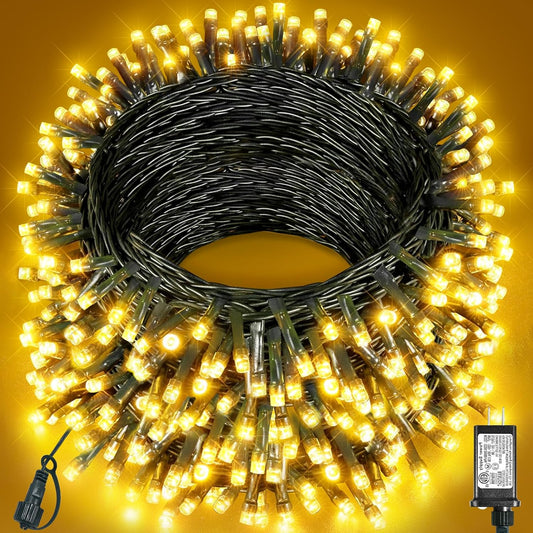Warm White Christmas Lights Outdoor, 157FT 480 LED Christmas Tree Lights Waterproof, 8 Modes Plug in Fairy String Light for Indoor Party Xmas Tree Wedding Garden Patio Porch Decorations
