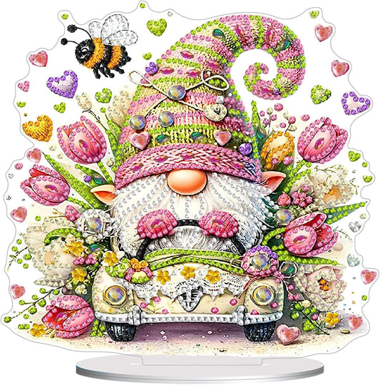 Diamond Painting Kits for Adults Beginners, 5D Full Drill Dwarf Crystal Art Desktop Ornament, DIY Single Sided Home Office Desk Decor, Creative Craft Gift Set with Tools