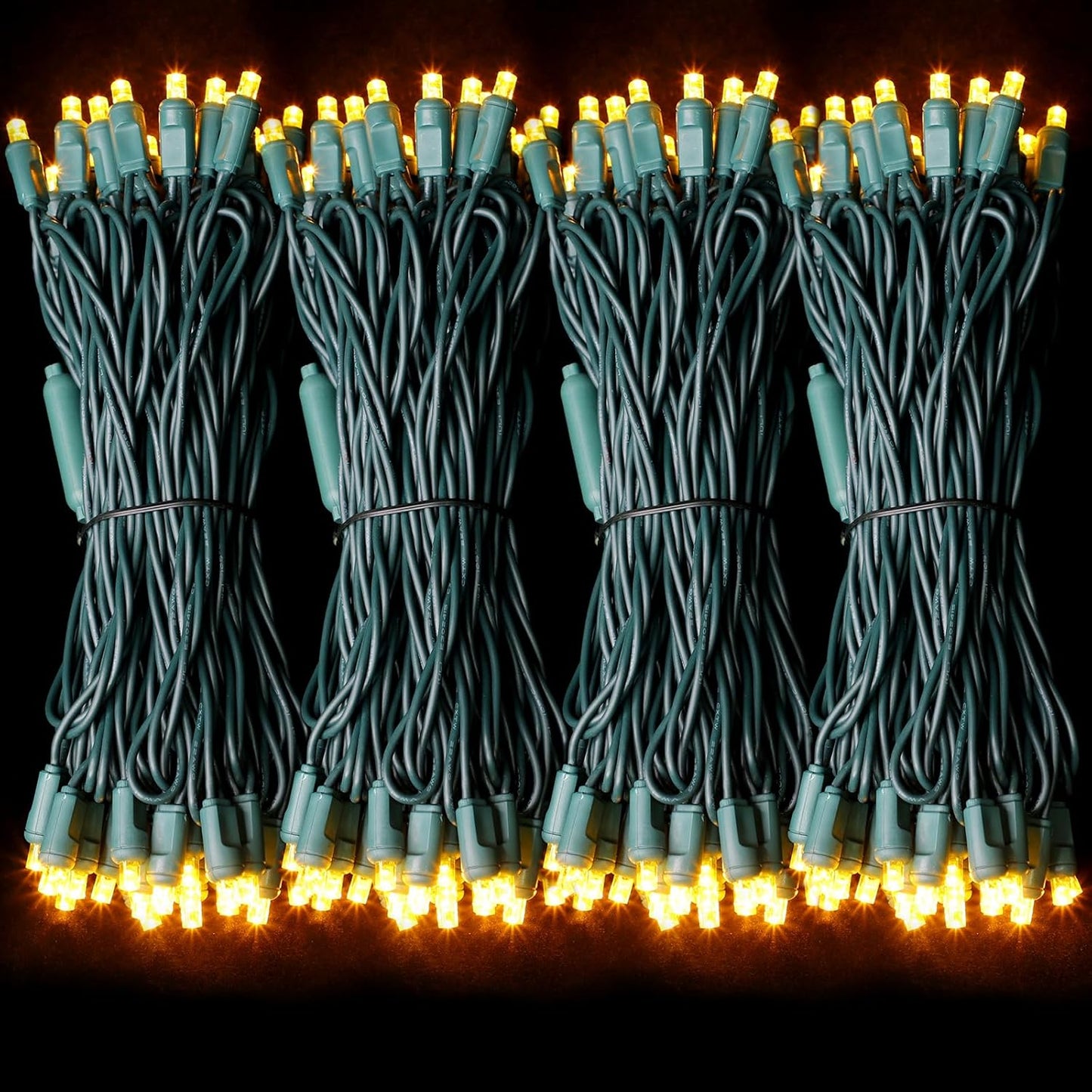 1200LED (24pk of 50L) String Lights, LED Christmas Lights, 6" SPACING,Green Wire, Yellow